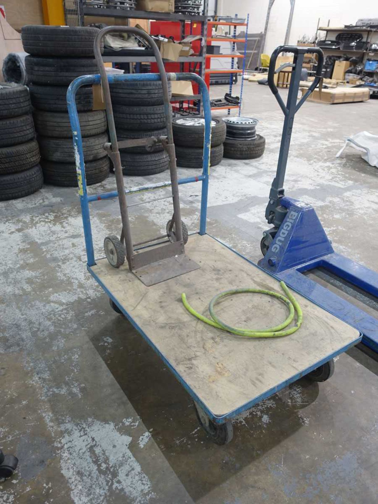 +VAT 4-wheel platform trolley and sack barrow