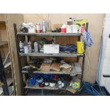 +VAT Cantilever rack, 4 shelf rack together with miscellaneous contents of cable, hose etc and a