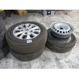 +VAT Three wheels and tyres, size: 215/45R 16 and 215/65R 16