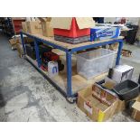 +VAT 2.5m x 1.5m welded steel work trolley with Record carpenter's vice