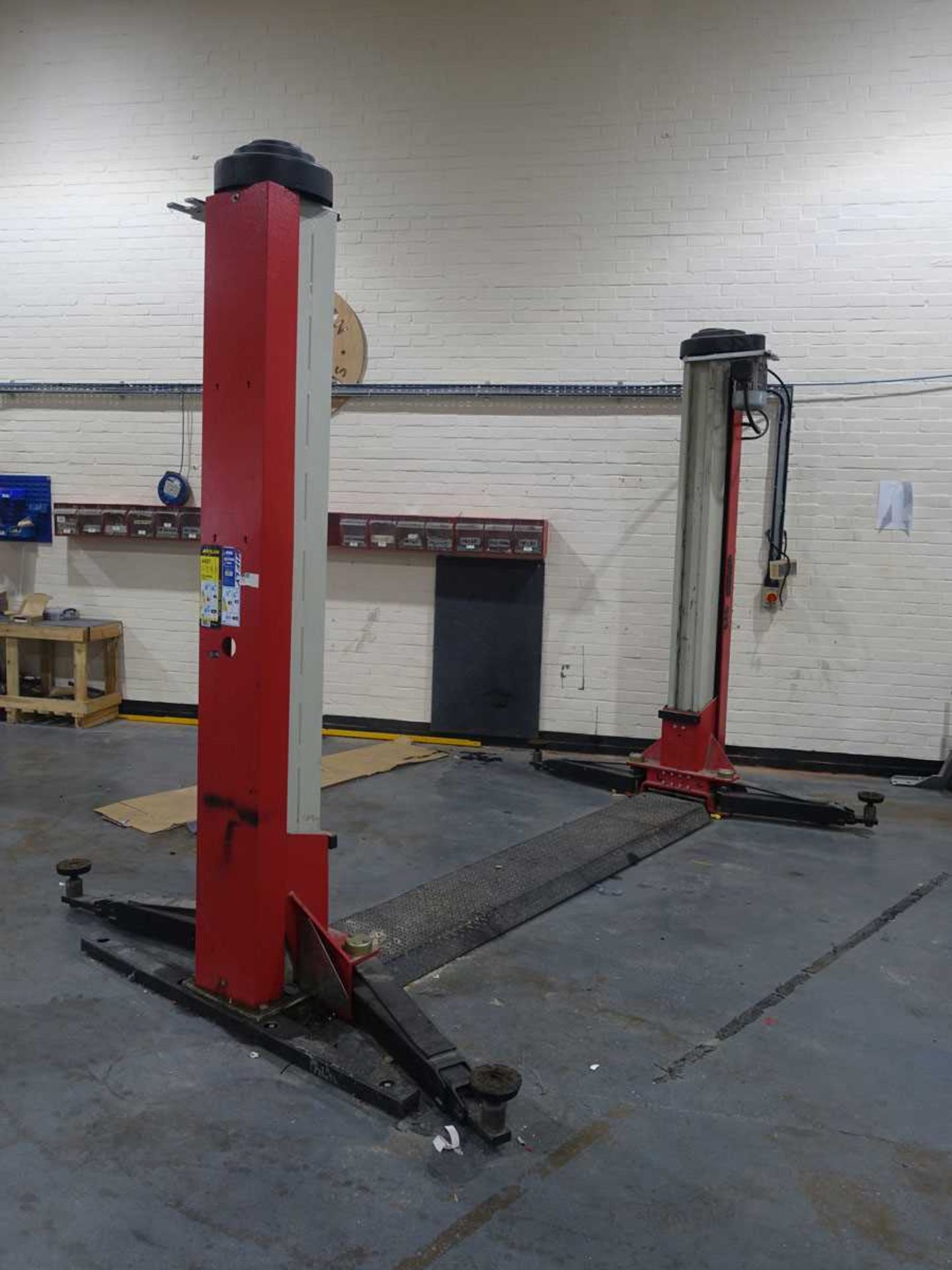 +VAT Werther International model 254BT 3.6 tonne capacity two post car lift, serial no. 608543, year - Image 2 of 4