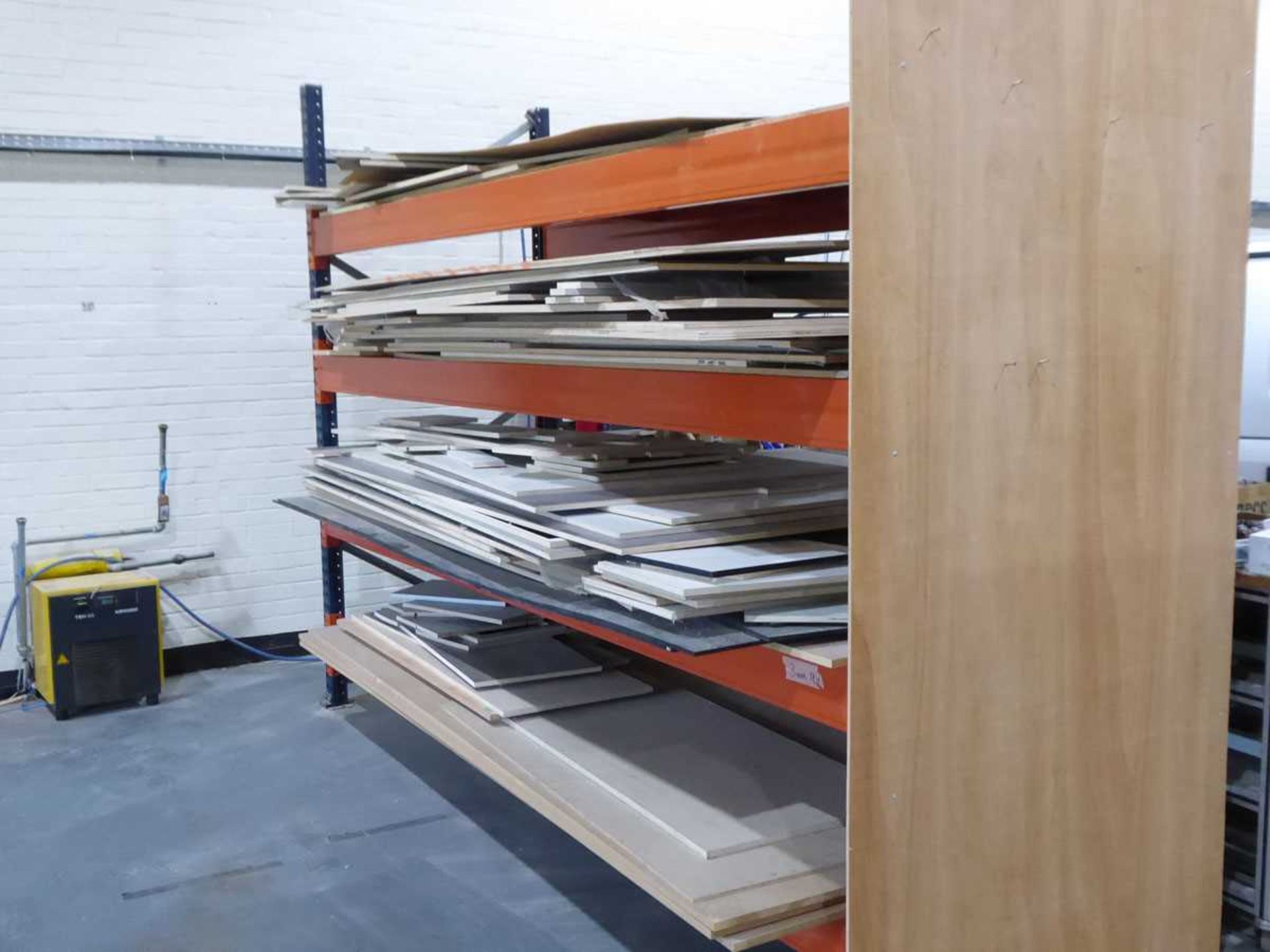 +VAT 4 blue and orange heavy duty pallet racks comprising of 8 uprights and 34 orange beams. Each - Image 2 of 2