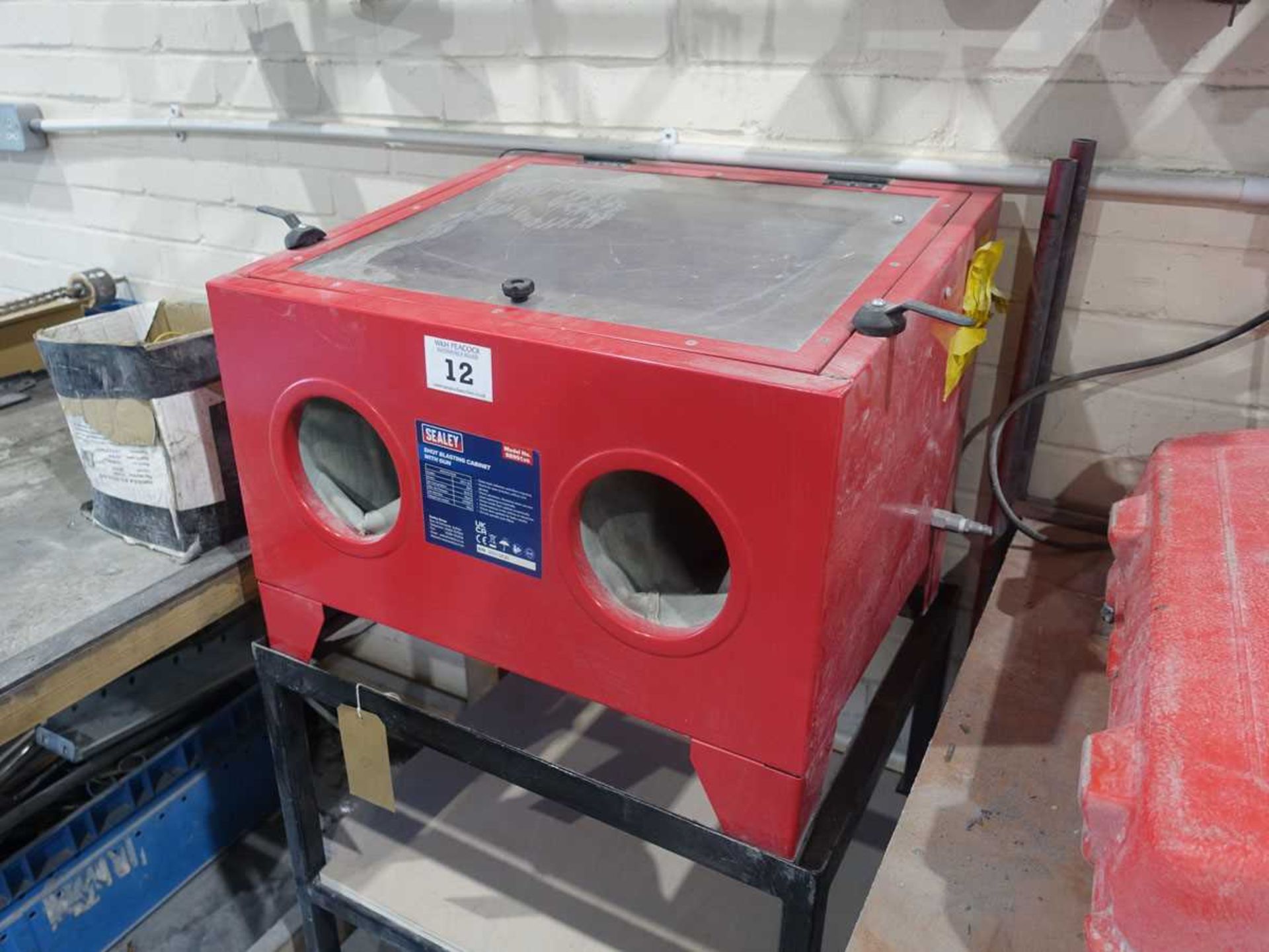 +VAT Sealey SB951.v6 shot blasting cabinet on mobile work stand - Image 2 of 4