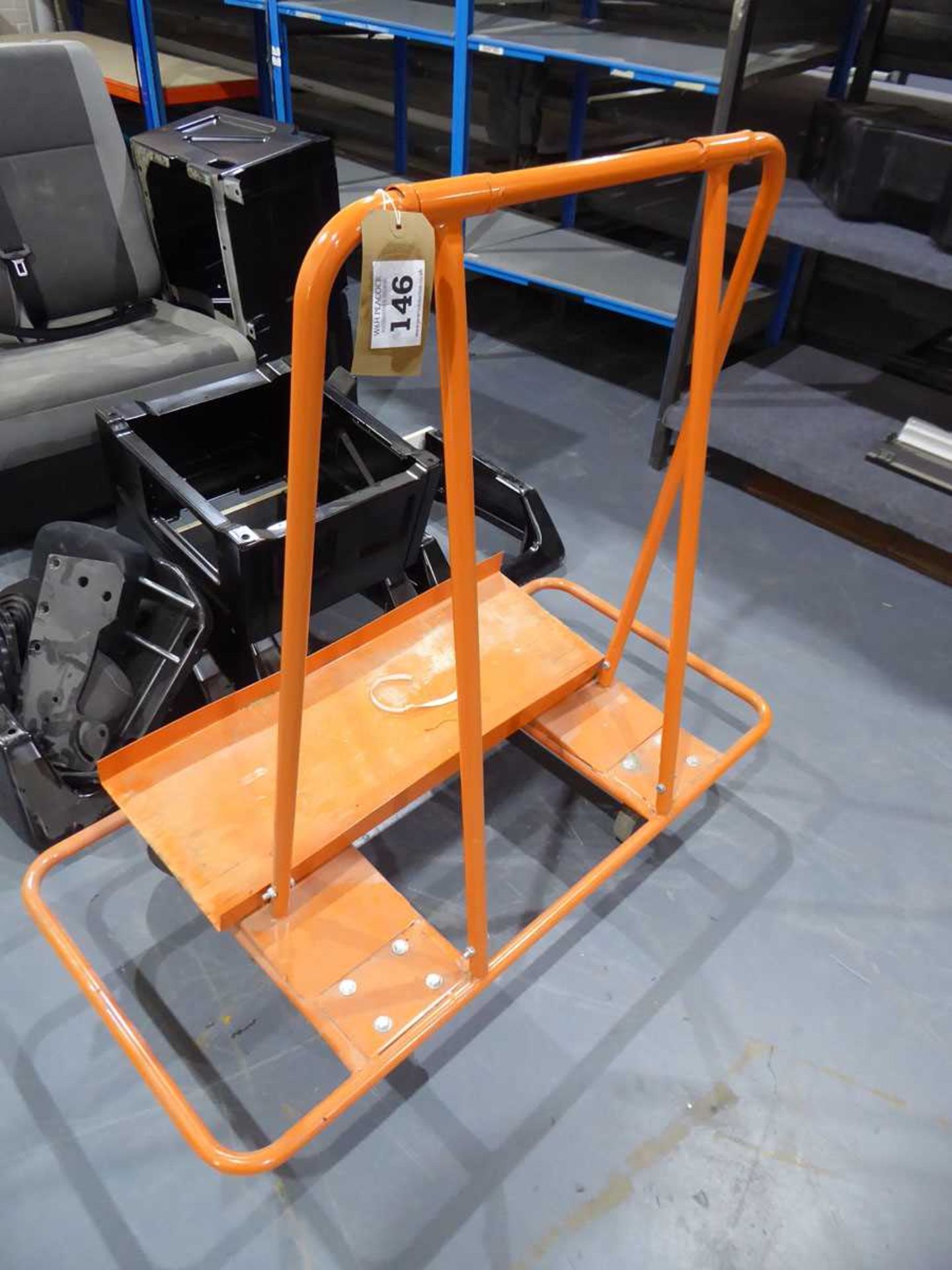 +VAT Orange steel sheet carrying trolley