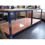 +VAT 2.5m x 1.5m blue welded steel work trolley