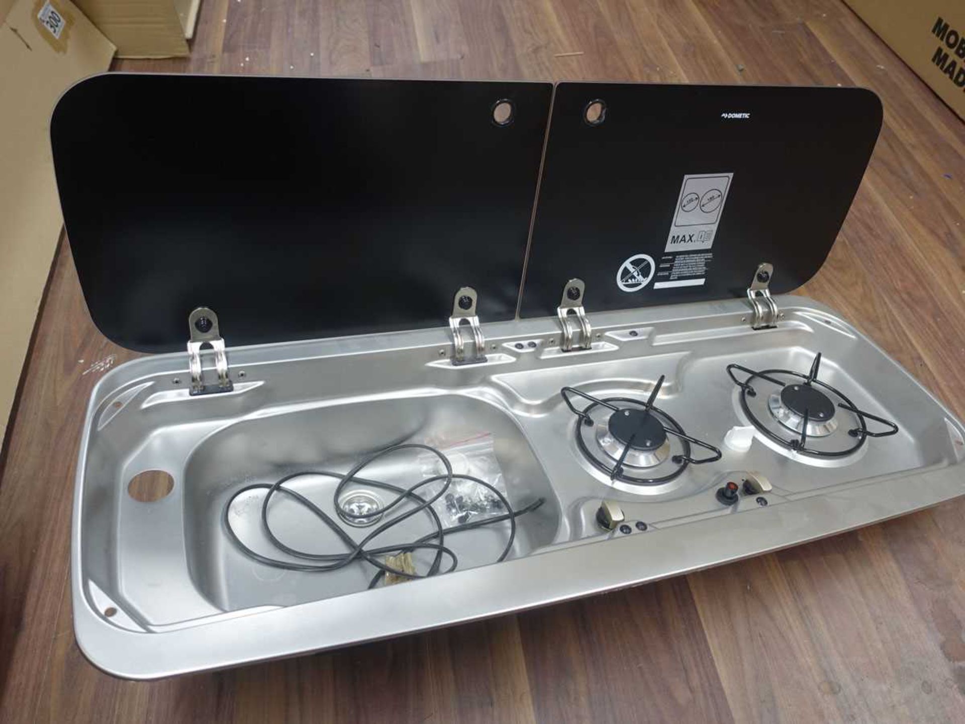 +VAT Dometic model M0922L built in camper van gas hob and sink unit - Image 3 of 3