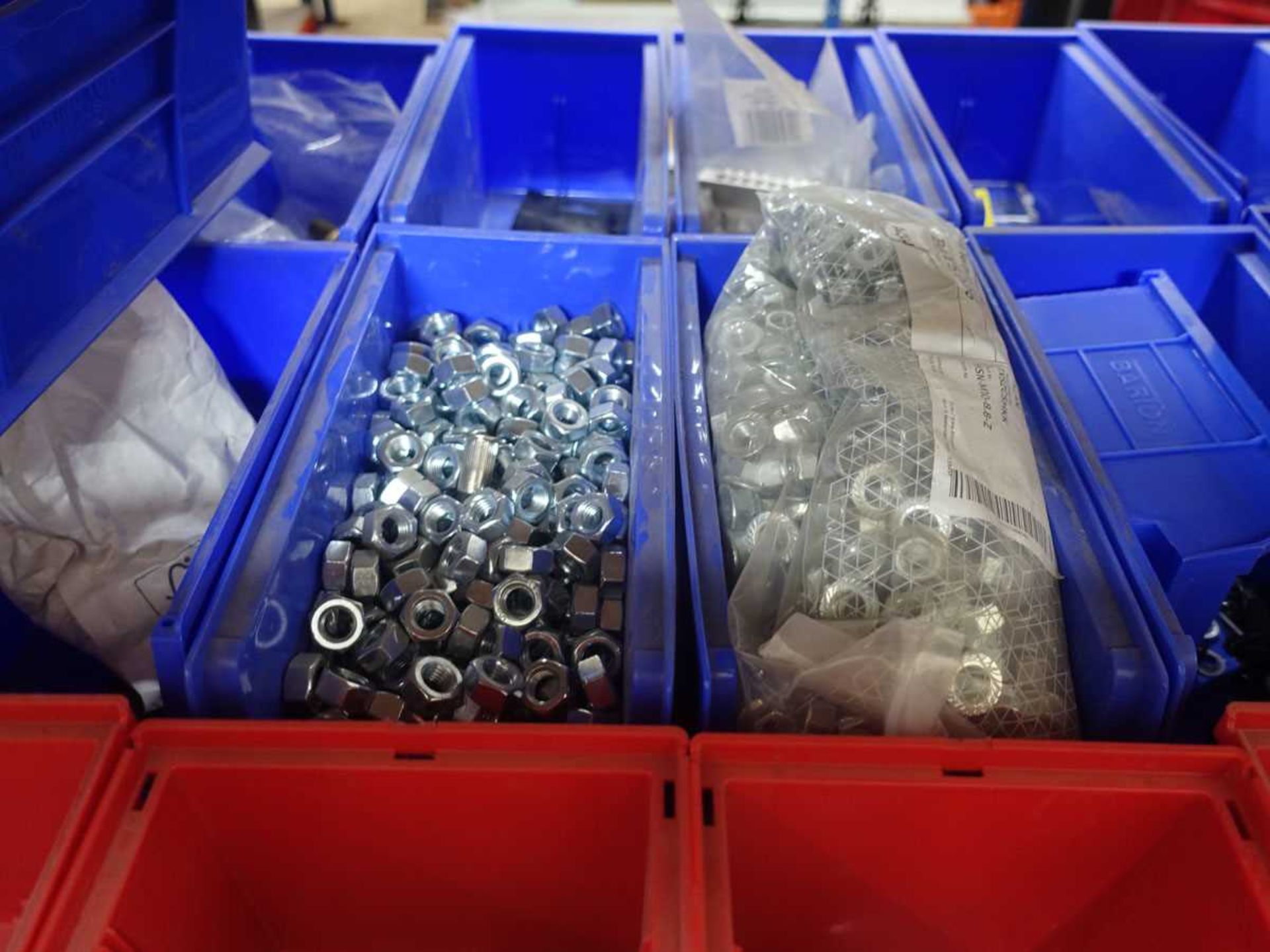 +VAT Various boxed nuts, bolts and other fixings, together with a range of red and blue plastic - Image 2 of 5