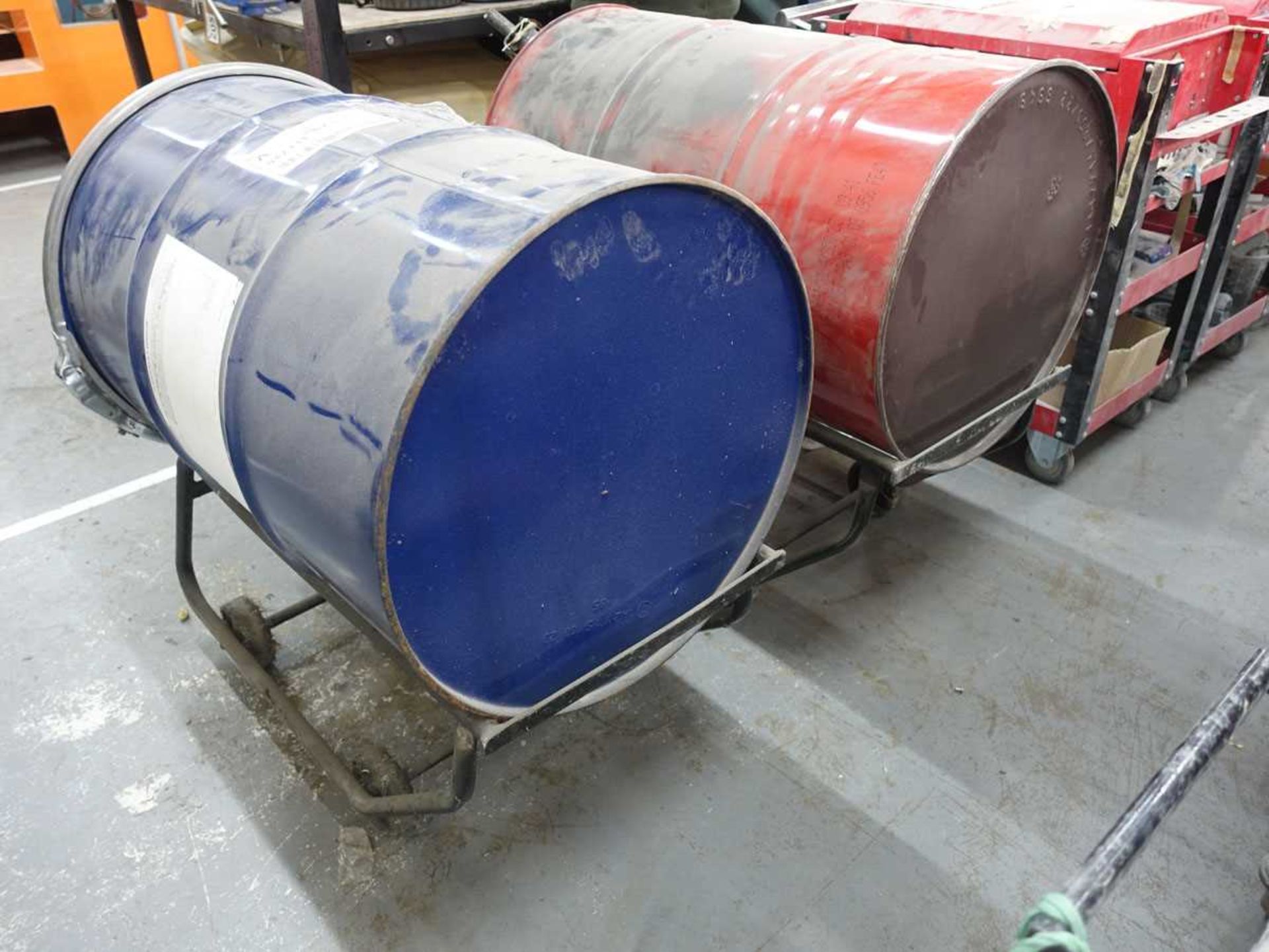 +VAT Two 205L drums on trolleys containing part contents of Flexocel and Isocyanate - Image 3 of 3