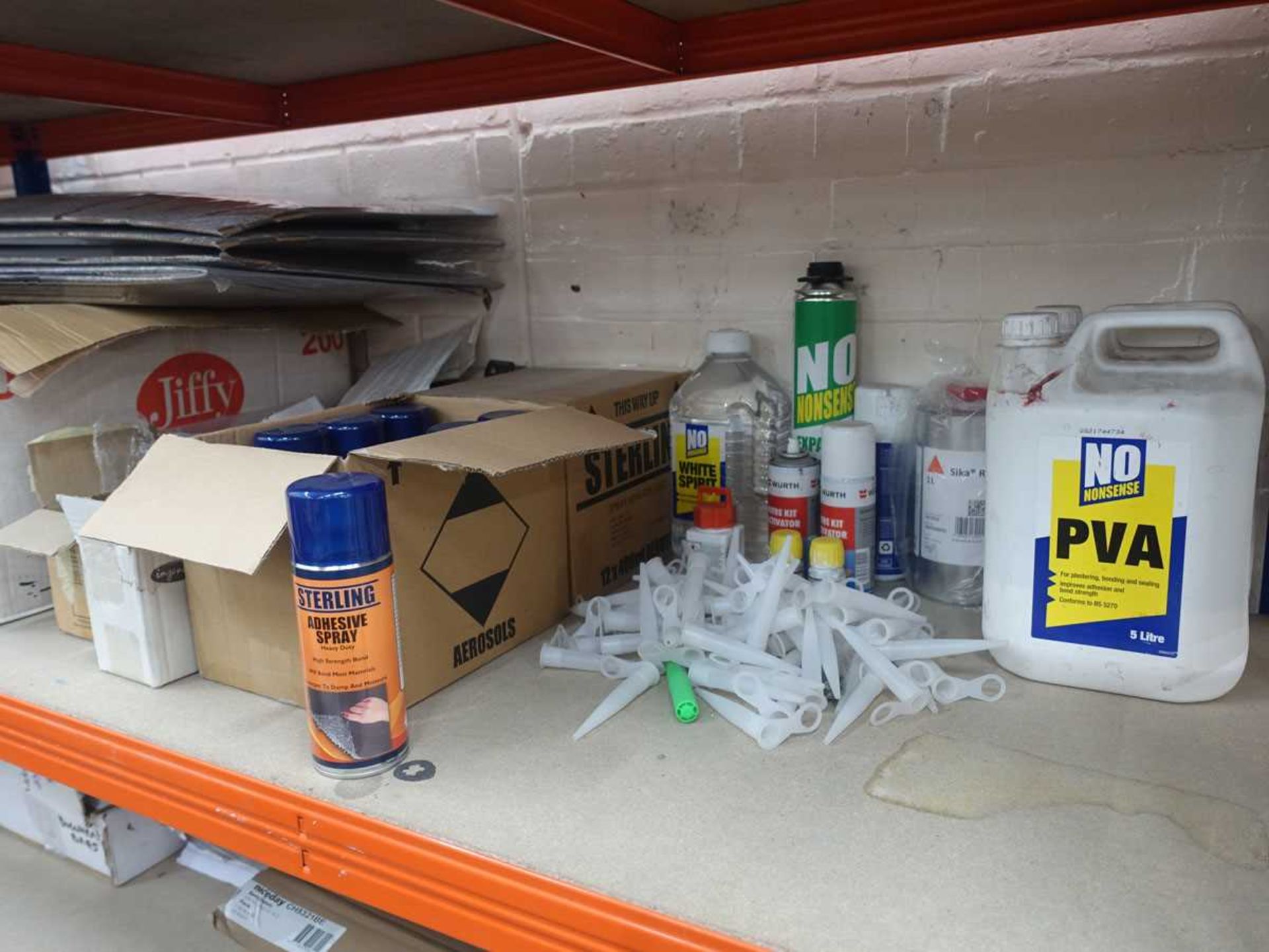 +VAT Miscellaneous packing, spray adhesive, staples etc. (on two shelves) - Image 2 of 3