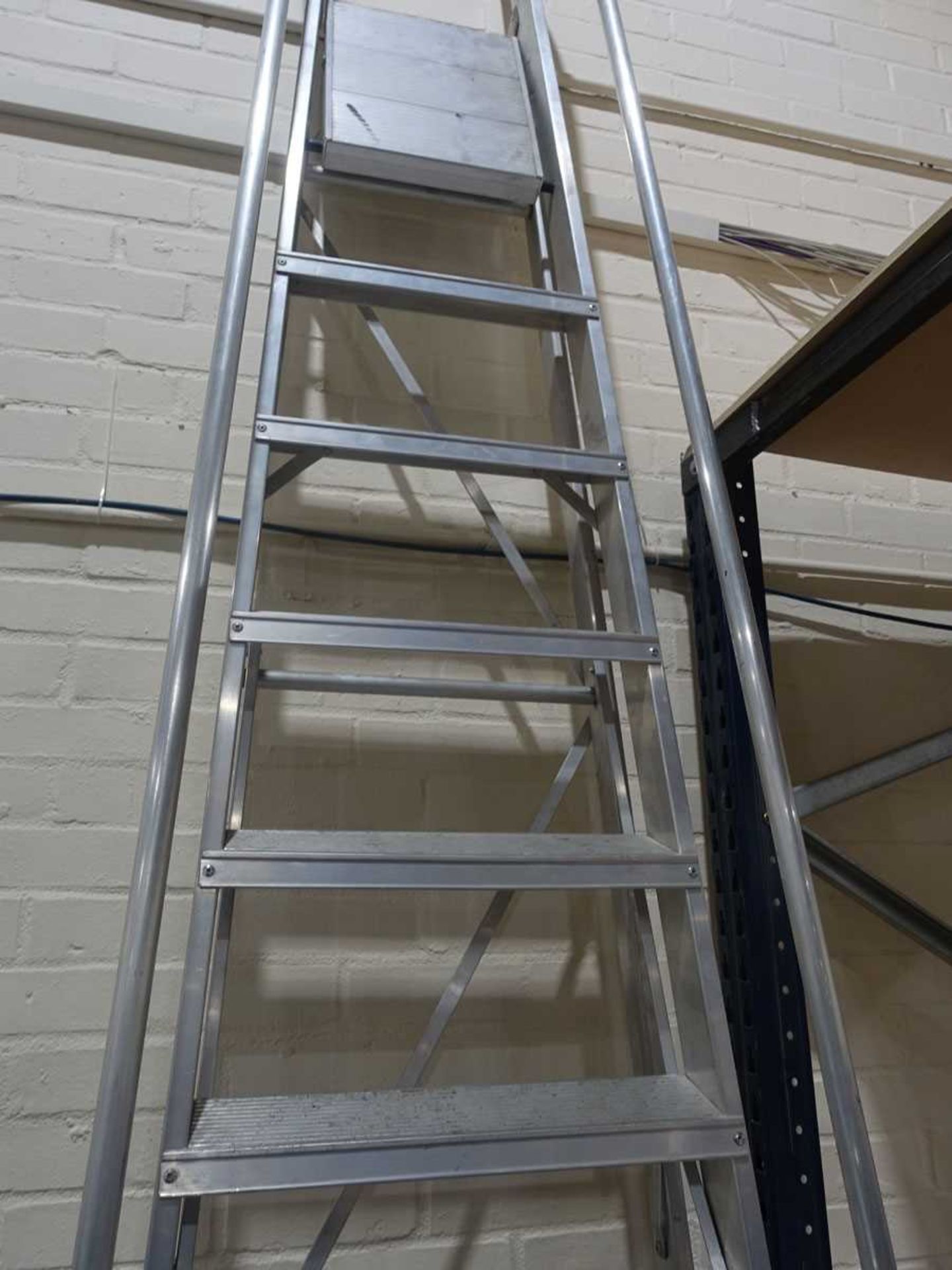 +VAT Aluminium 12 tread step ladder - Image 2 of 2