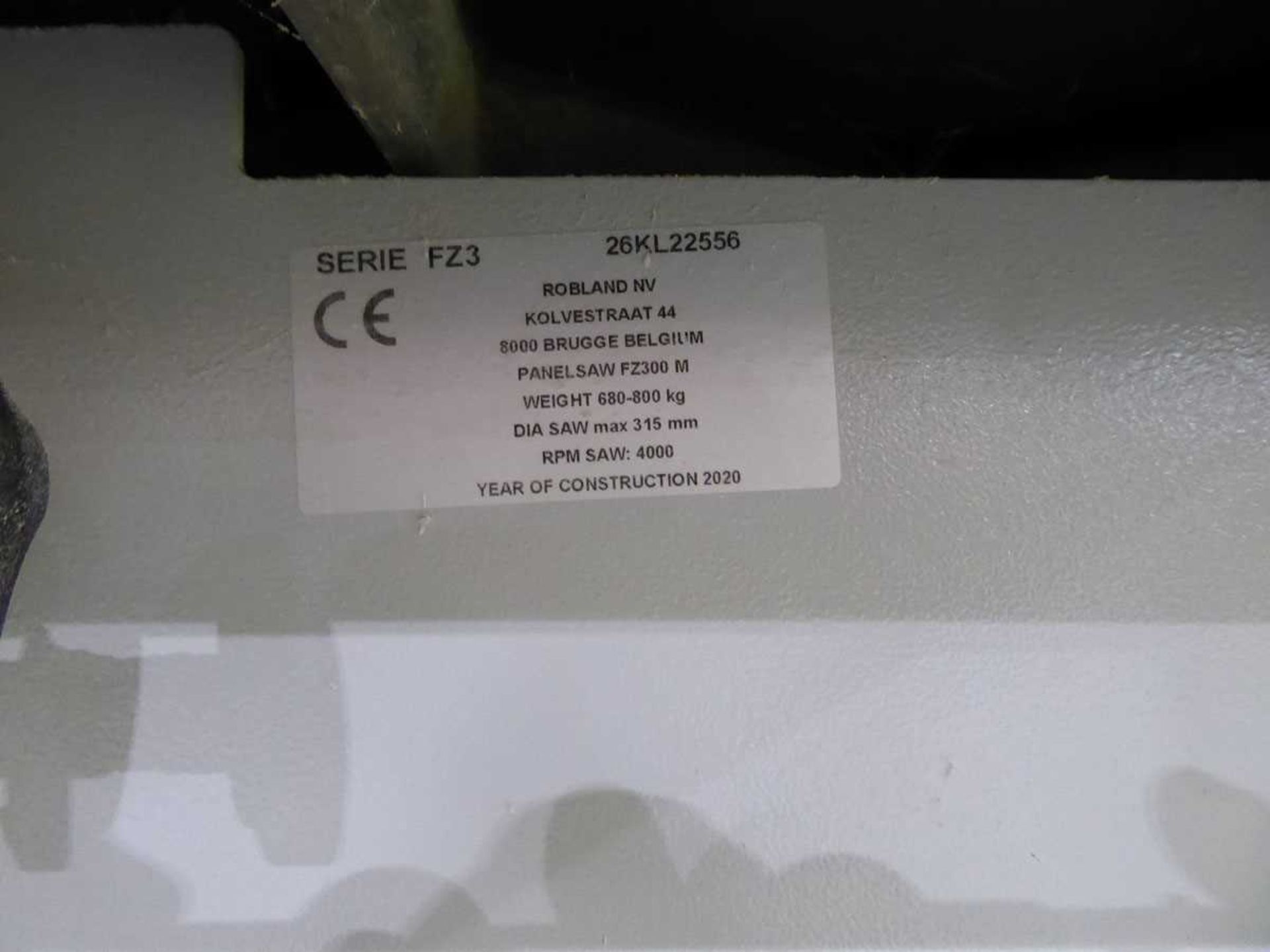 +VAT Robland FZ300 sliding table panel saw, serial no. 26KL22556, year 2020 - Image 4 of 7