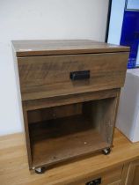 Modern hardwood finish single drawer bedside