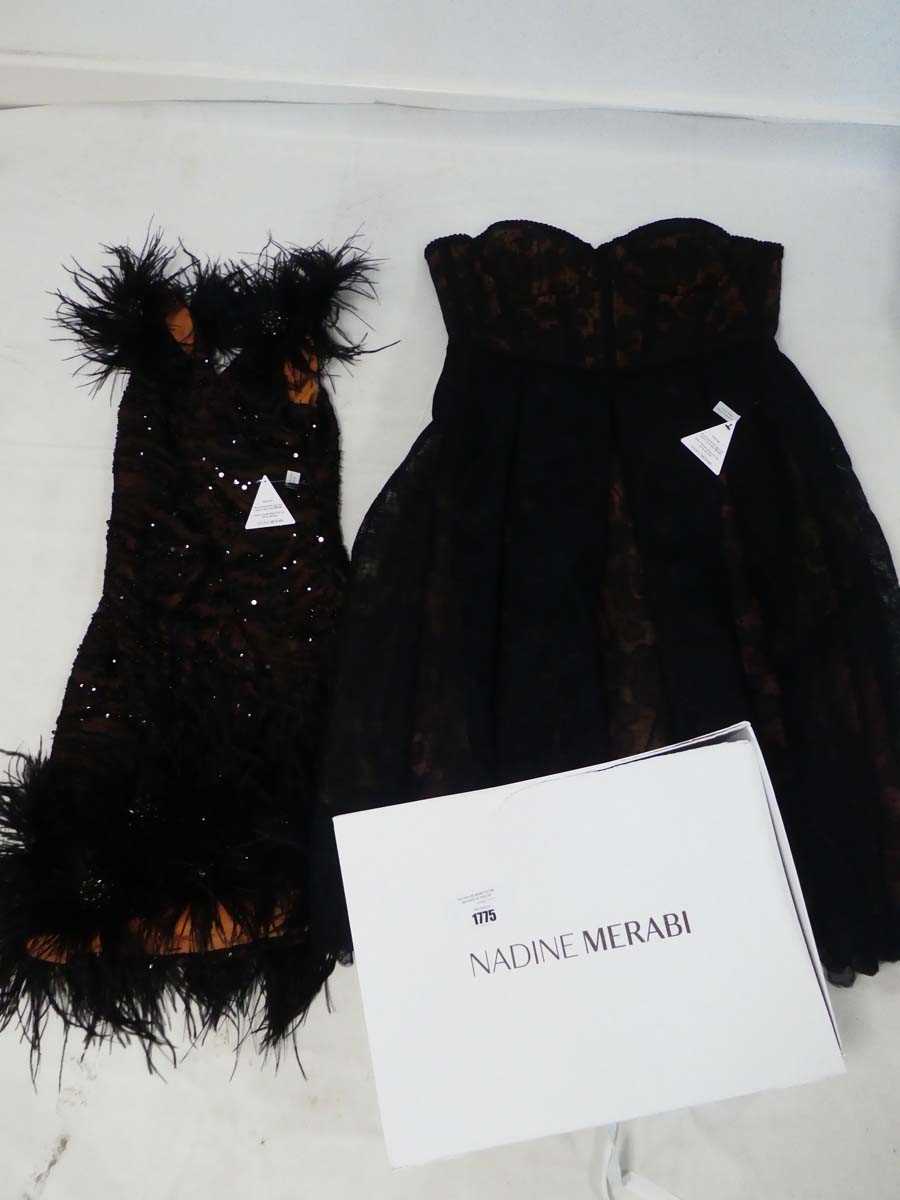 +VAT 2x Nadine Merabi dresses in black both size small with box