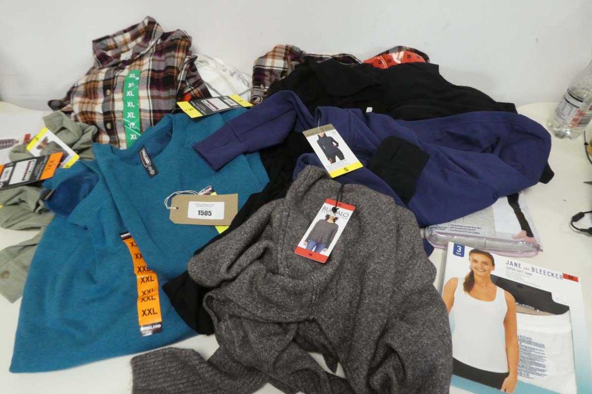 +VAT Approx. 20 items of womens clothing to include shirts, jumpers, fleece pants etc.