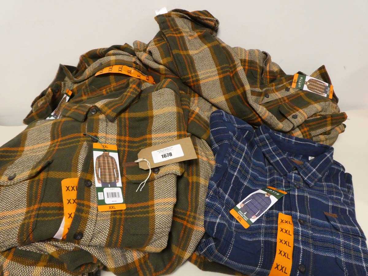 +VAT Approx. 12 mens Orvis heavy weight flannel shirts.