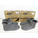 +VAT 2 boxed pairs of ladies Kirkland shearling boots both grey. Both size 7.