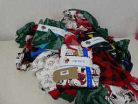 Mixed bag of childrens Christmas-themed pyjamas