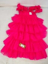 +VAT Los Angeles Atelier & Other Stories hot pink ruffle tutu evening dress size EUR42