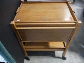 Dark oak serving trolley