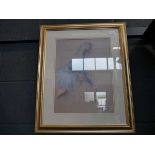 Gilt framed Monet print, gilt framed and glazed print of ballerina and 4 further pictures incl.