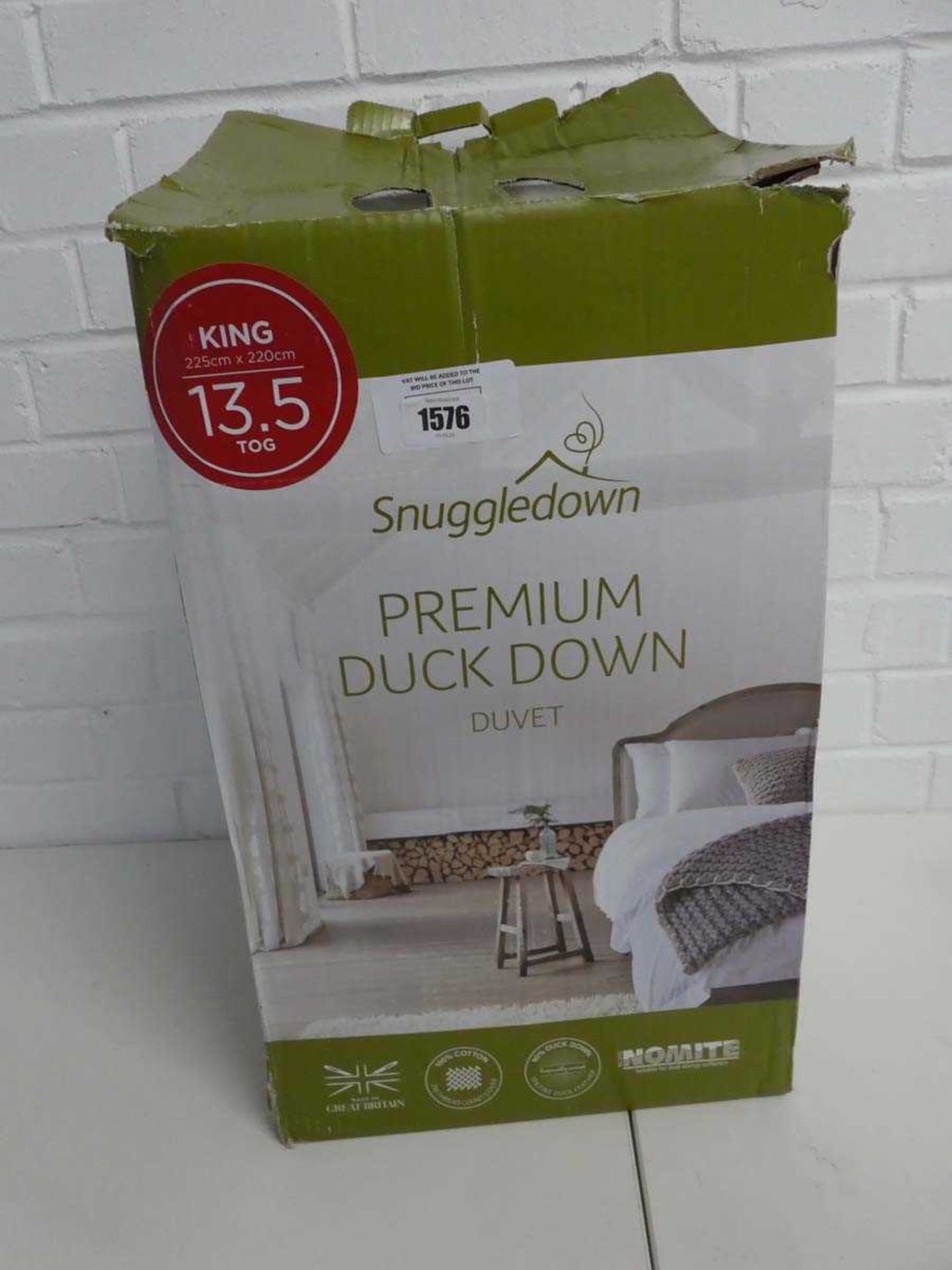 +VAT Snuggledown premium duck down duvet 13.5 tog (king size 225x220cm)