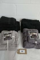 +VAT Selection of towels incl. 6 in black and 2 sets of Egyptian towel bales (8 pieces) in various