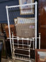 Edwardian metal single bed frame painted white