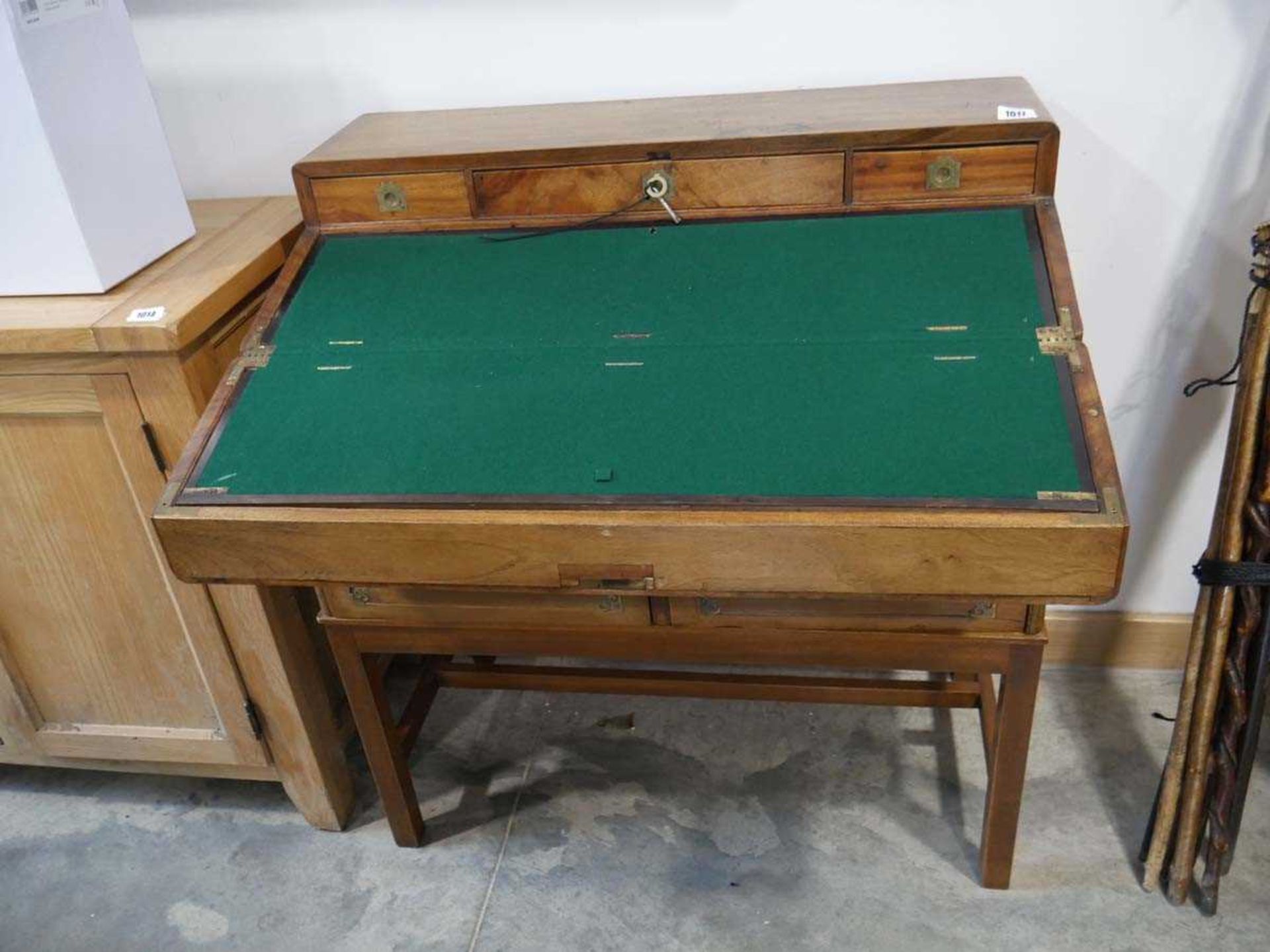 Reproduction brass inlaid camphor campaign writing chest