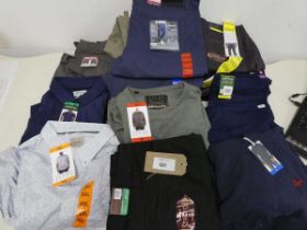 +VAT Approx. 20 items of mens clothing to include trousers, t-shirts, jumpers ect