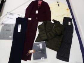 +VAT Selection of clothing to include Moss, Armani Exchange, Mr. Marvis, etc