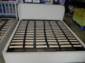 Fleece upholstered storage bed frame