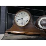 Dark oak cased Napoleon type mantle clock