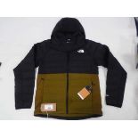 +VAT The North Face belleview down hooded puffer jacket in black / khaki size medium