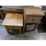 Oak side table with single deep drawer with modern light oak single drawer side table