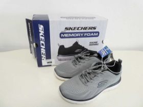 +VAT Boxed pair of Skechers memory foam trainers in grey Size 7
