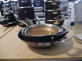 +VAT 2 saucepans by Master Pro, large pan by Tefal and large wok by Nordic Ware