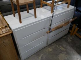 2 similar white painted 4 drawer bedroom chests