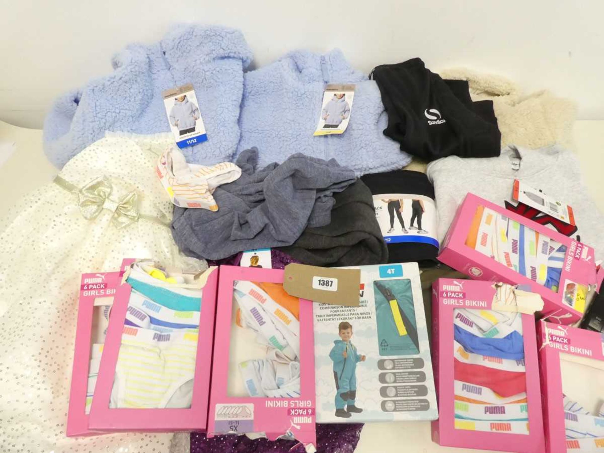 Mixed bag of childrens clothing to include jumpers, dresses, underwear ect.