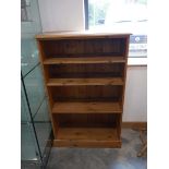 Modern pine open front bookcase