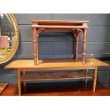 Mid century teak coffee table and hardwood coffee table of Asian design