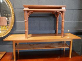 Mid century teak coffee table and hardwood coffee table of Asian design