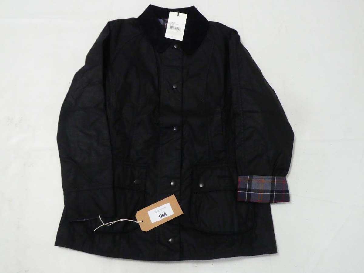 +VAT Barbour beadnell wax jacket in black size 14
