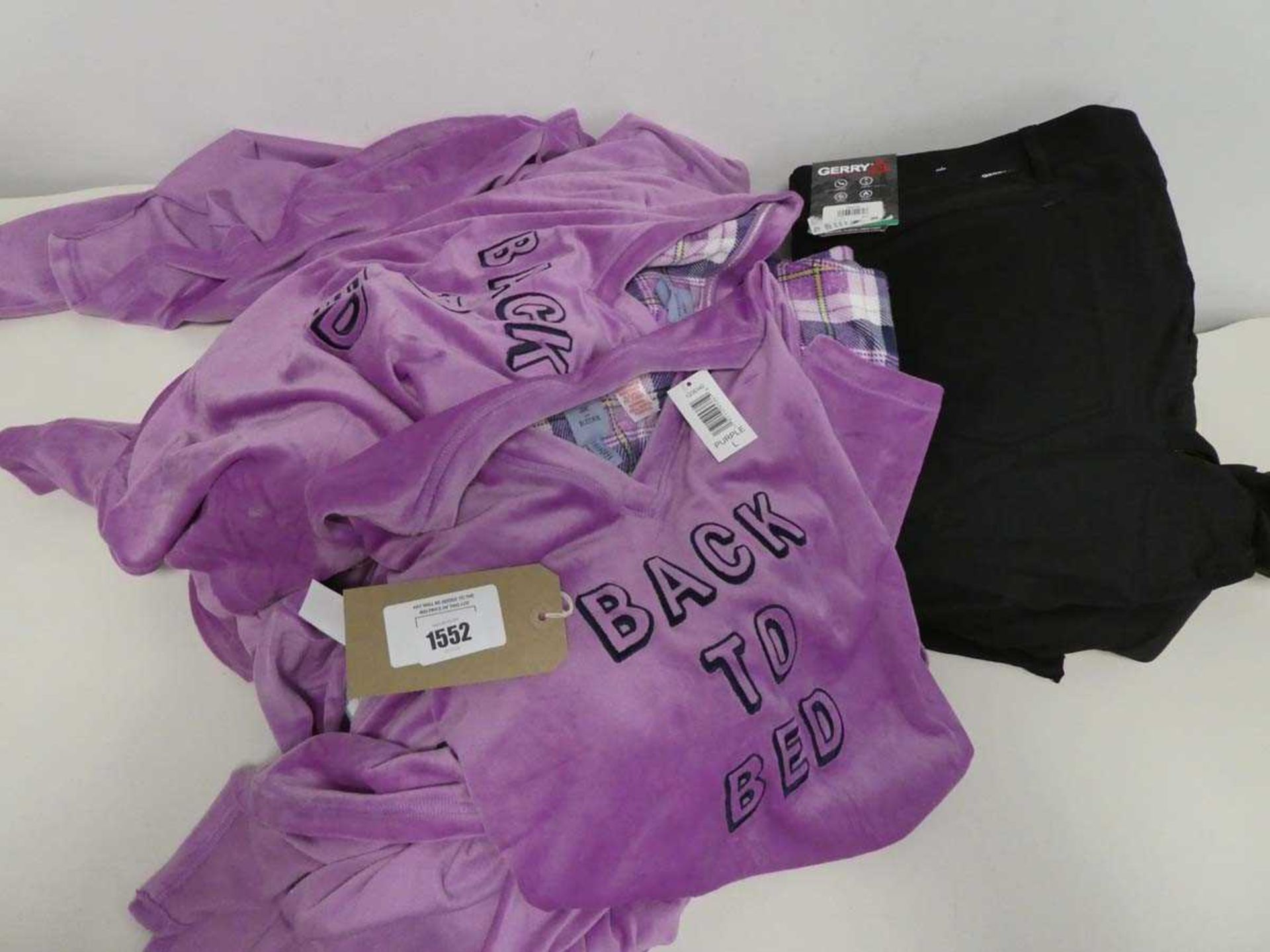 +VAT Mixed bag of mens and womens clothing to include trousers by Gerry and loungewear by Jane &