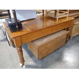 Early 20th century pine coffee table with single drawer to end