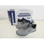 +VAT Boxed pair of Skechers memory foam trainers in grey Size 7