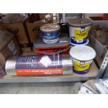 +VAT 3 10kg tubs of ready mixed plaster with 5kg tub of jointing and filling compound, roll of