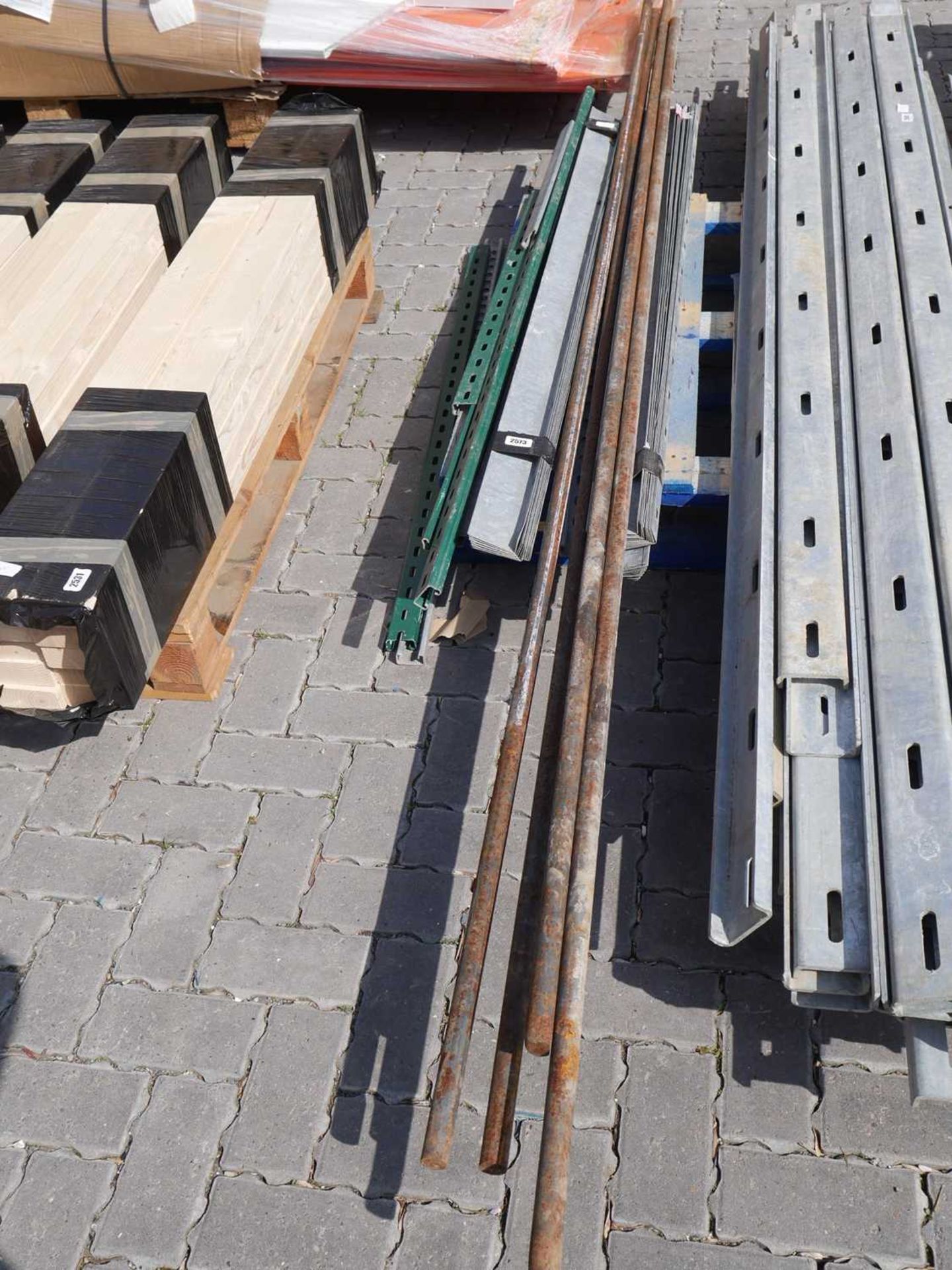 Quantity of metal round poles, quantity of Unistrut, angled metal, etc.