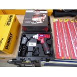 +VAT Cased Duratool cordless impact driver with battery and charger plus Duratool 18V cordless jig