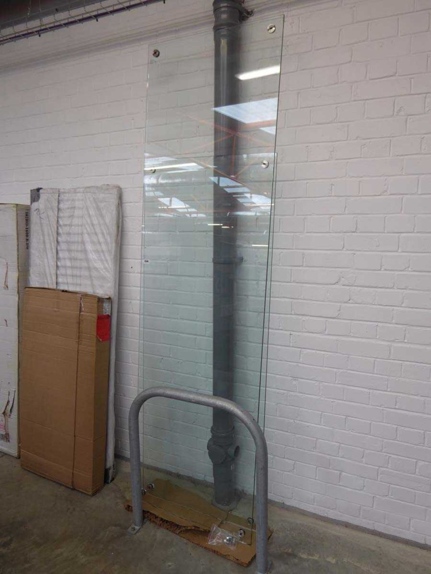 2 panels of tempered banister glass