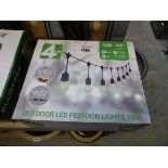 Boxed set of 10m. outdoor LED festoon lights